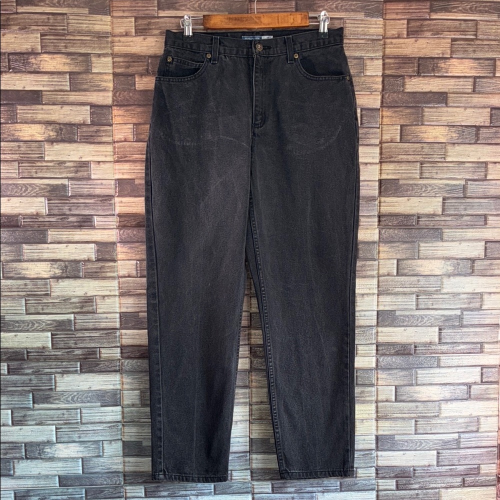 Vintage 90s Liz Wear High Waisted Faded Black Jeans High Rise Mom Jeans 12x30